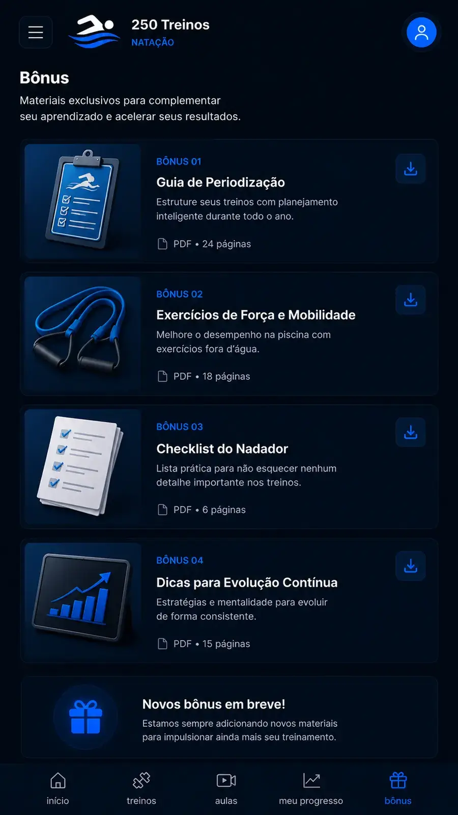 Materiais bônus para download